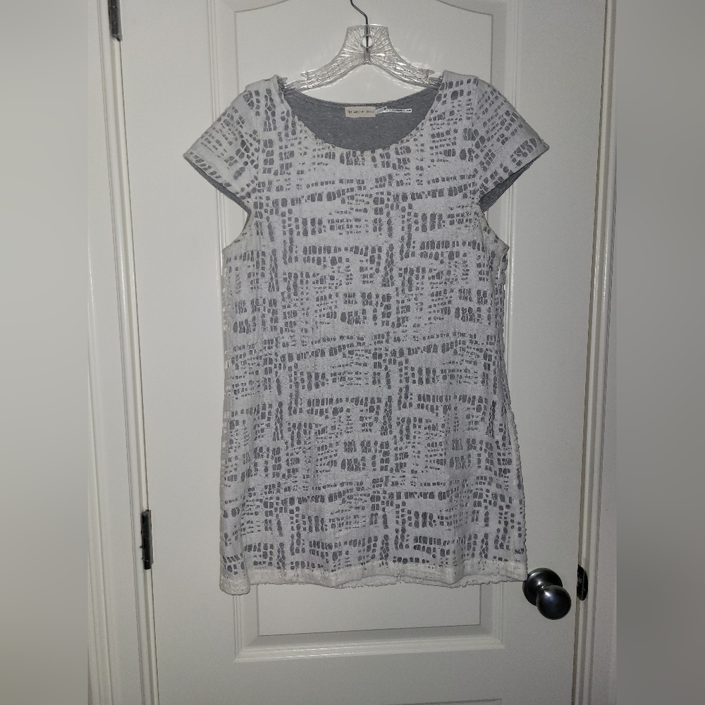The Addison Story Cotton Gray & White Dress